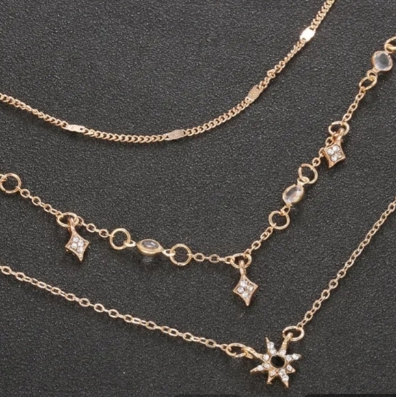 Layered Stars & Black Sun Necklace - Picture 7 of 11